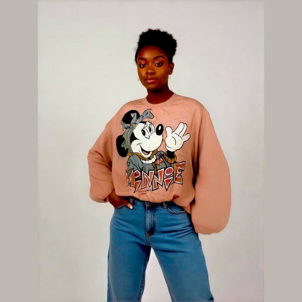 Disney Minnie Mouse Sweatshirt Large Pink Reversible
